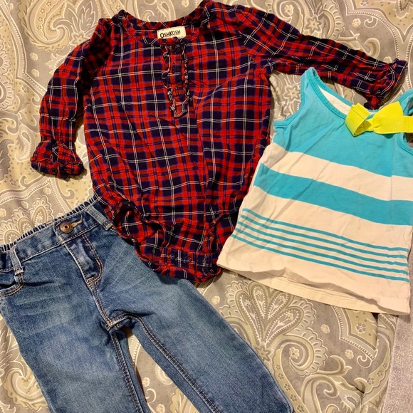 3PCS OSHKOSH B’GOSH Baby Kids Bundle Girl Clothes